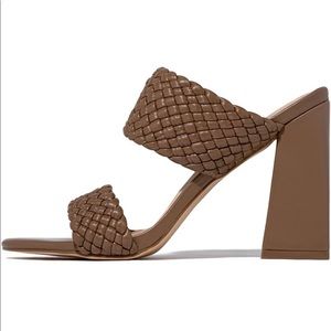 New Amazon the Drop braided heeled mules sandals heels